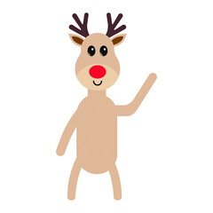 Fototapeta na wymiar Christmas reindeer red nosed. Merry christmas. Vector illustration