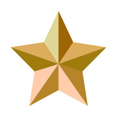 Star. Metal stars. 3D star. Gold star award. Christmas star. Vector illustration.