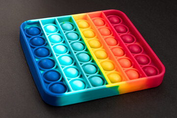 Fidget pop it toy rainbow color, antistress, fun and educational