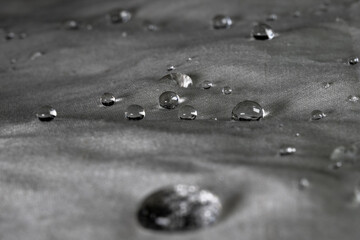 waterdrops on water-resistant textile