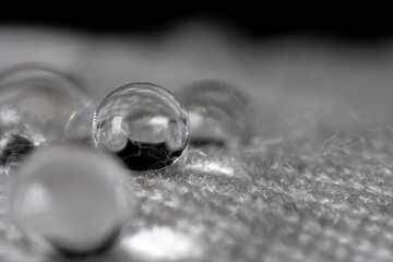 waterdrops on water-resistant textile