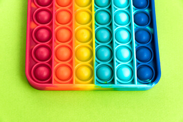 Fidget pop it toy rainbow color, antistress, fun and educational