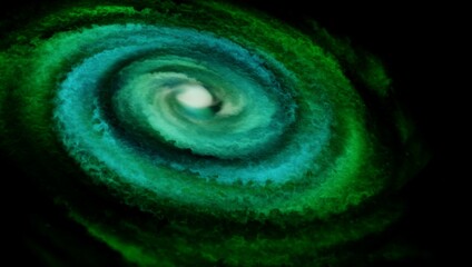 3D Galaxy Clouds in green and blue