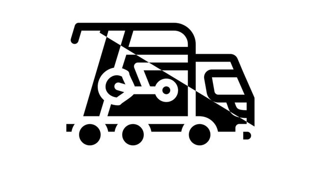 garbage truck animated line icon garbage truck sign. isolated on white background