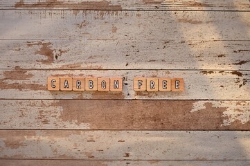 The letters arranged in the word Carbon Free.