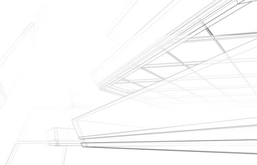 abstract architecture design 3d illustration