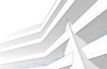 abstract architecture design 3d illustration