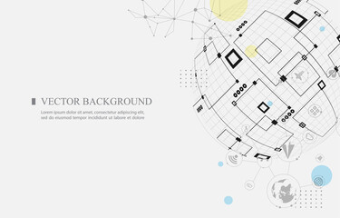Obraz premium Vector cyber social network technology global concept