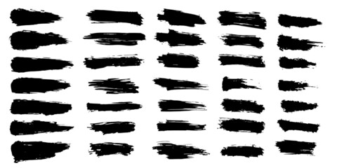 Set of vector brush strokes