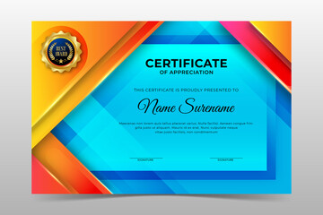 Obraz premium Modern colorful abstract design of diploma template