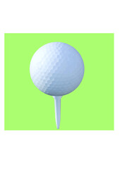 ゴルフボール ティーに乗ったゴルフボール Golf ball on tee Golf ball on white tee