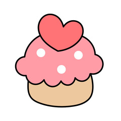 heart cupcake
