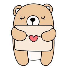 bear with love letter 