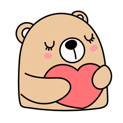 Obraz premium bear with heart 