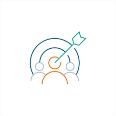 target marketing logo icon line style graphic design vector