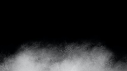 Fototapeta premium White smoke or fog isolated on black background.