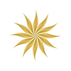 modern flower pattern luxury gold symbol. twist floral design illustration