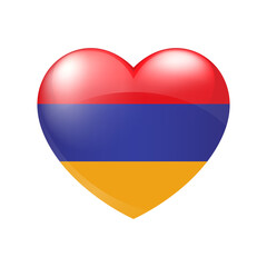 Love Armenia symbol. Vector Heart flag icon isolated on white background eps10