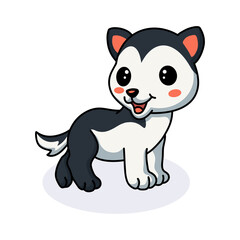 Obraz na płótnie Canvas Cute little husky dog cartoon