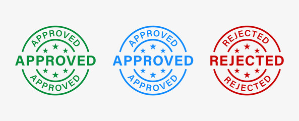 approved rejected stamp  - obrazy, fototapety, plakaty
