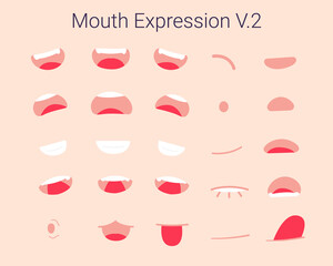 Mouth Expressions V.2 Shape, communication, emotion, mouth expresses feelings.