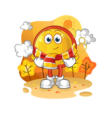 Obraz na płótnie Canvas yoyo in the autumn. cartoon mascot vector