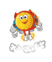 yoyo with jetpack mascot. cartoon vector