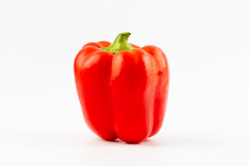 Red sweet pepper isolated on white background.