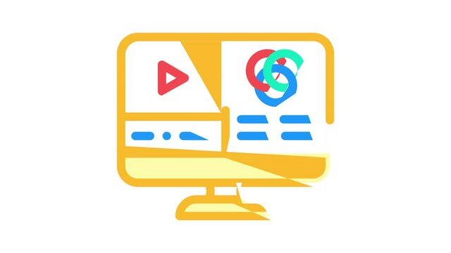 video color correction animated color icon video color correction sign. isolated on white background