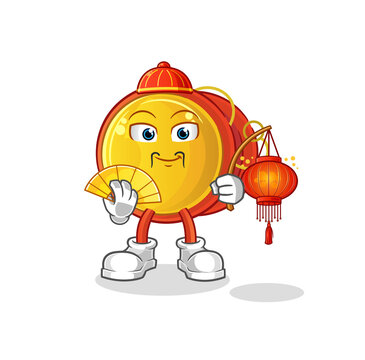 Yoyo Chinese With Lanterns Illustration. Character Vector