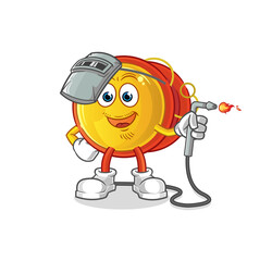 Plakat yoyo welder mascot. cartoon vector