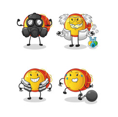 yoyo villain group character. cartoon mascot vector