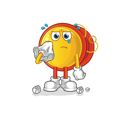 yoyo cry with a tissue. cartoon mascot vector