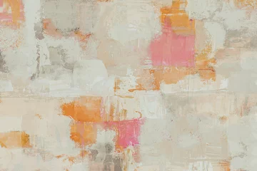Papier Peint photo autocollant Vieux mur texturé sale Modern abstract neutral background texture with orange and pink accents.  
