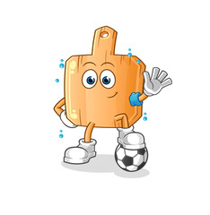 wooden placemat playing soccer illustration. character vector