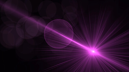 black background with bright rays. cosmic rays background. bright Star.