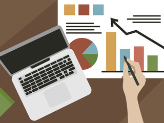 a table with a laptop for business on top