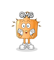 wooden placemat Oh my God vector. cartoon character