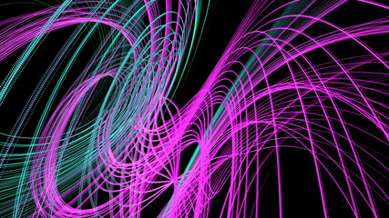 black background with pink wave. abstract colored waves on a dark background. modern abstraction banner 