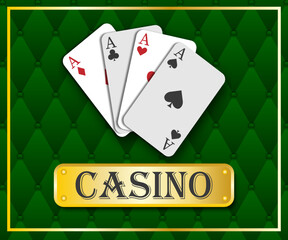 realistic casino cards with the inscription