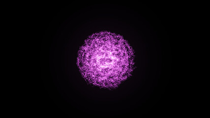 Energy sphere of pink particles. 