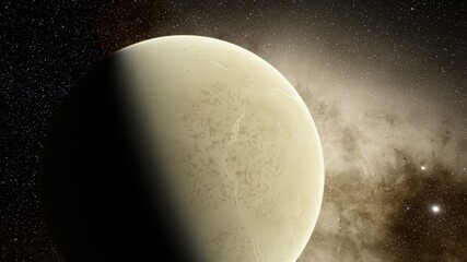 Naklejka premium Planets and galaxy, science fiction wallpaper 3d illustration