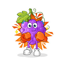Fototapeta premium grape boxer character. cartoon mascot vector