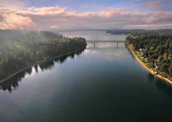 sunrise over the lake