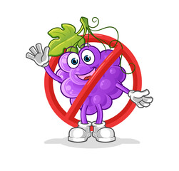 say no to grape mascot. cartoon vector