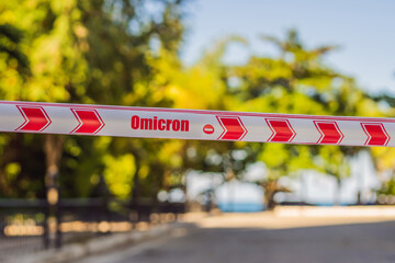 Omicron variant of COVID. New strain of coronavirus. Corona Virus threat closes beaches and public...
