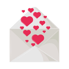 love envelope with hearts