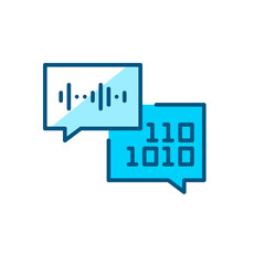 Voice recognition and verification. Artificial intelligence icon. Pixel perfect, editable stroke colorful icon