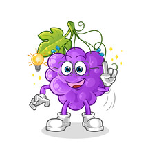 grape got an idea cartoon. mascot vector