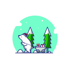 polar bears bring christmas gifts